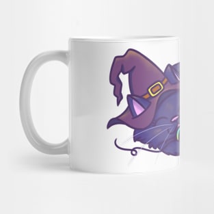 Purple Witch Cat Halloween Mug